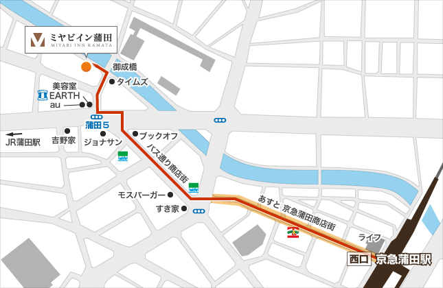 京急蒲田駅西口周辺の地図