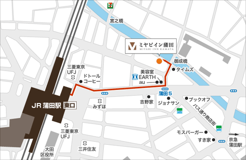JR蒲田駅東口周辺の地図